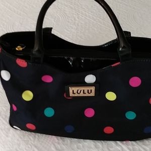 LULU GUINNESS Polkadot handbag with small purse